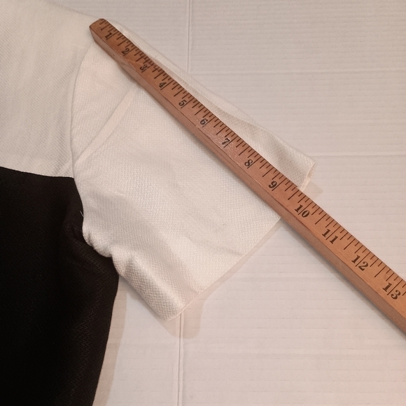 Don Caster Black and White Double Breasted Linen Blend Sheath Dress - Picture 5 of 8